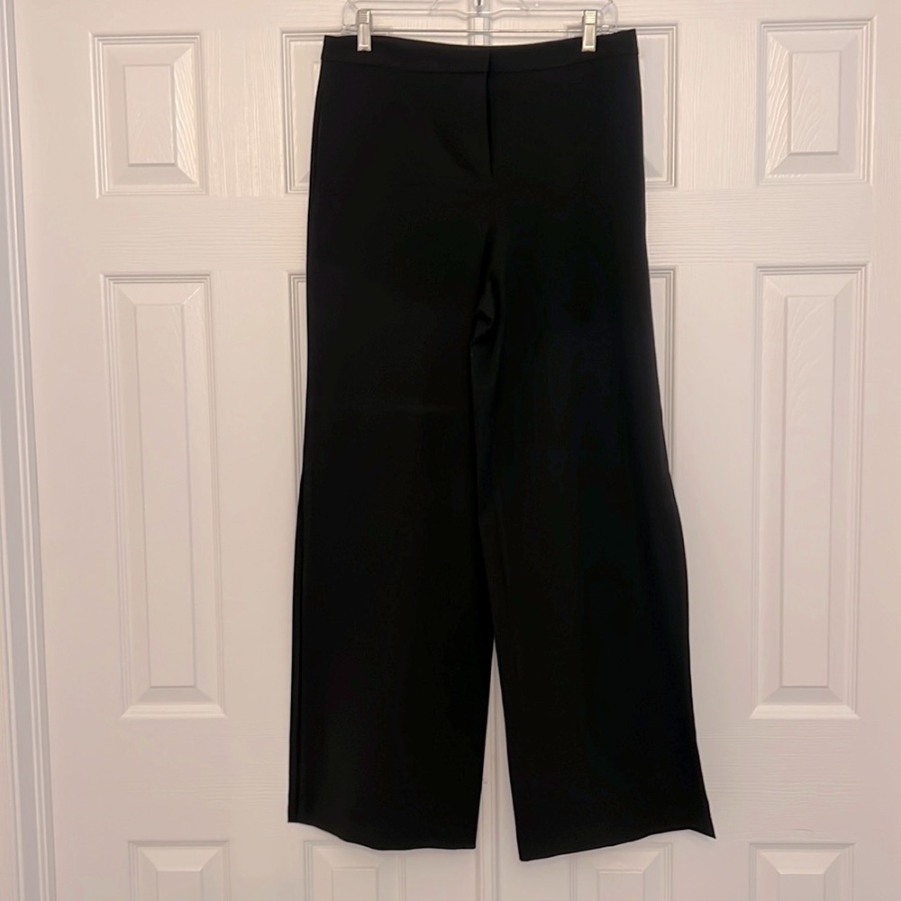 Black BCBGMAXAZRIA wide leg pant/women’s trouser dress pant with side slit